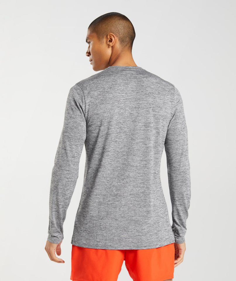 Men's Gymshark Arrival Long Sleeve T-Shirts Grey | NZ 7CNDIJ